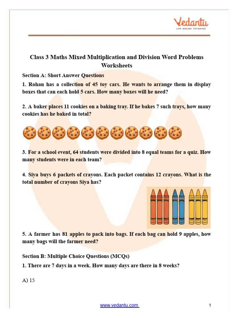 Grade 3 Mixed Multiplication & Division Problems | PDF | Mathematics