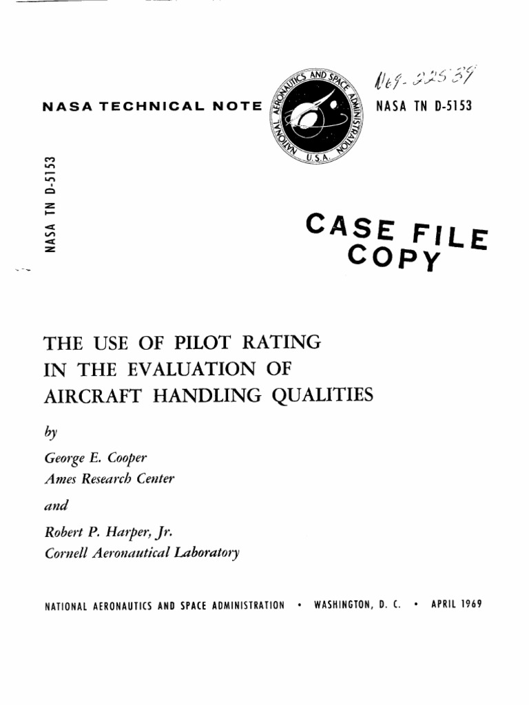 Pilot Rating for Aircraft Handling Evaluation | PDF | Evaluation | Ames ...