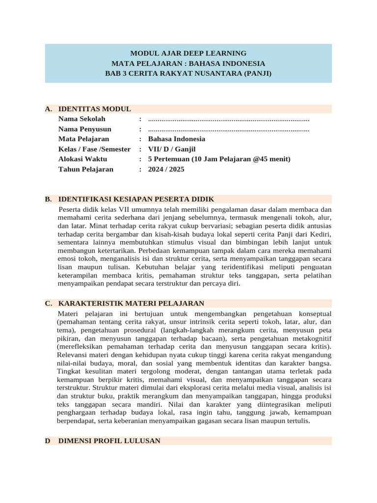 Modul Ajar Deep Learning Kelas 7 | PDF