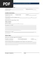 Employee Incident and Dicipline Documentation Form