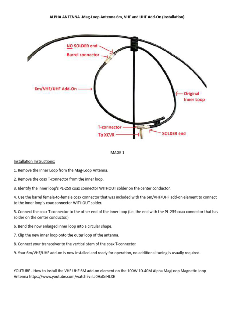 Alpha Mag-Loop Antenna Installation Guide | PDF