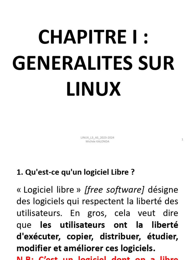 Introduction au logiciel libre et Linux | PDF | Linux | Logiciel gratuit