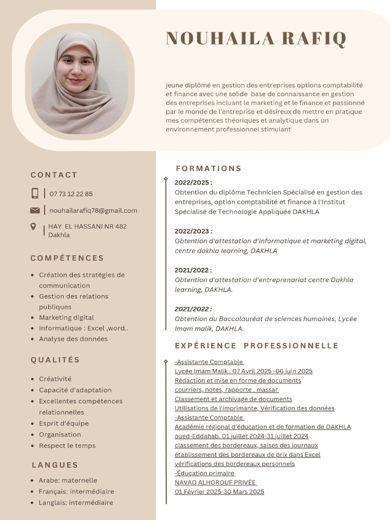 CV Français Professionnel Marron Simple - 20250912 - 111009 - 0000 | PDF