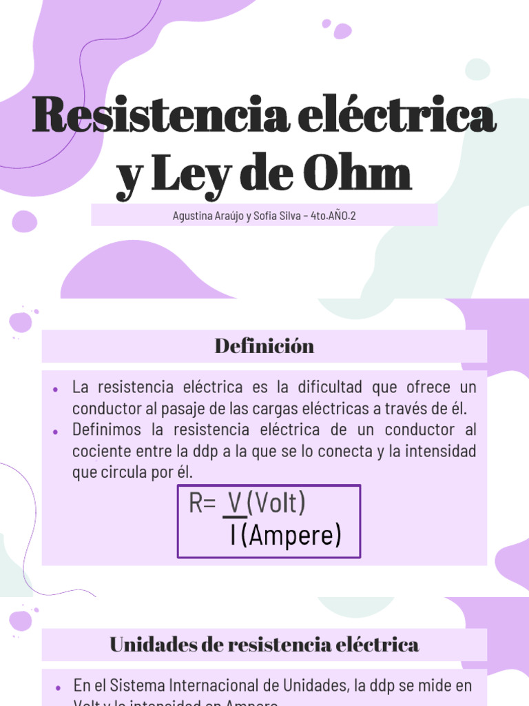 Resistencia eléctrica y Ley de Ohm | PDF | Resistencia Eléctrica y ...