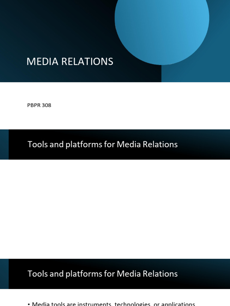 Media Relations Tools and Platforms Guide | PDF | Popular Culture ...
