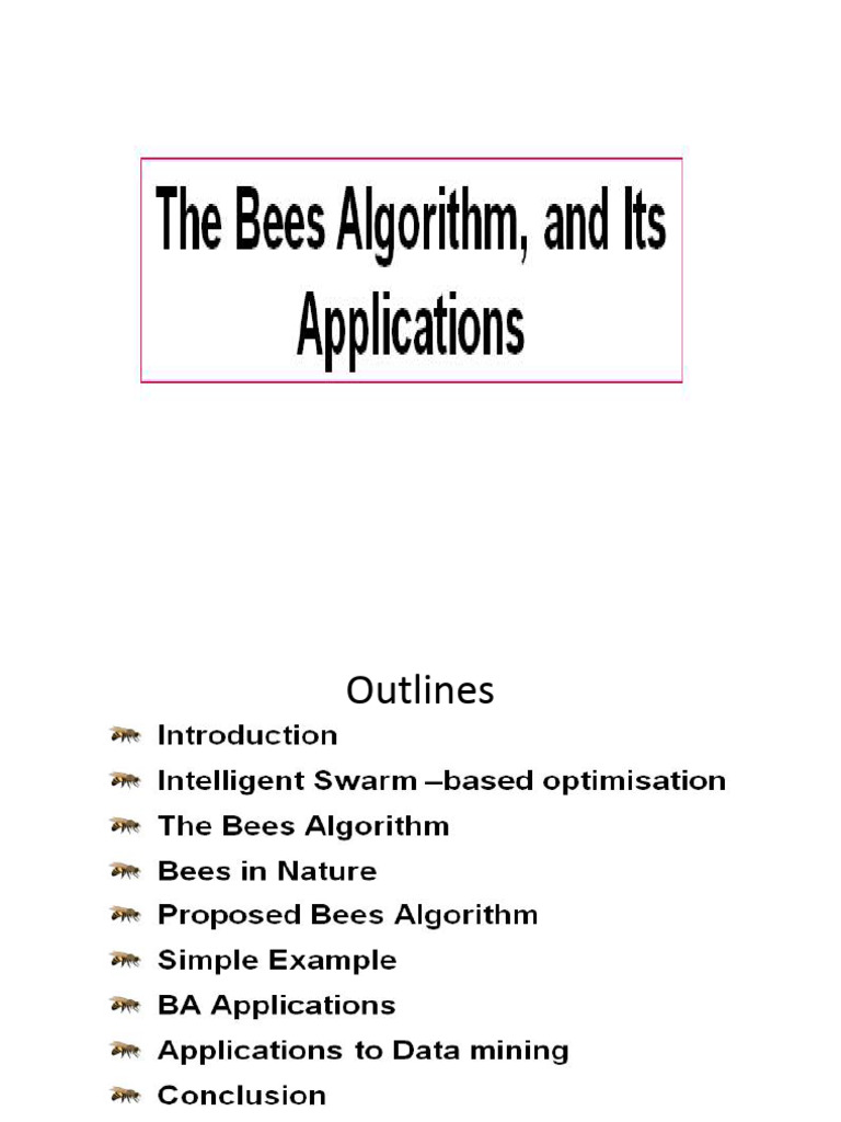 Bees Algorithm for Optimization Techniques | PDF | Algorithms | Applied ...