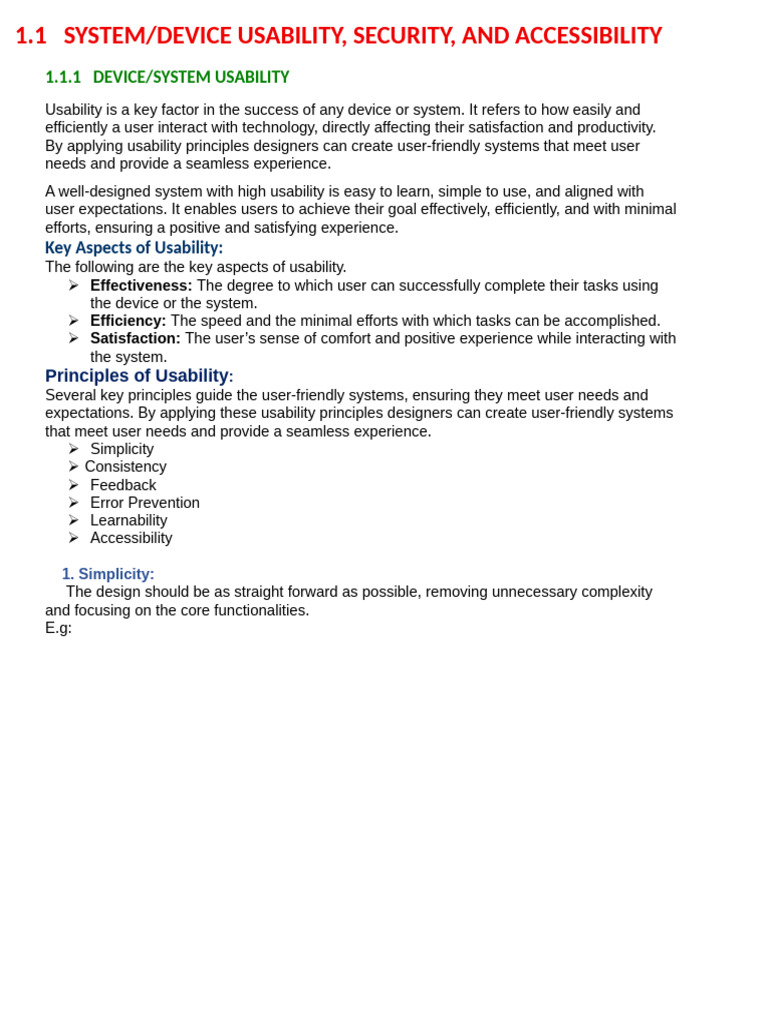 Usability Principles for Device Design | PDF