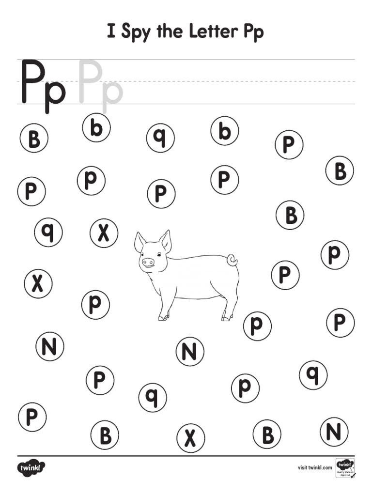I Spy the Letter P Activity - 2 На Лист | PDF