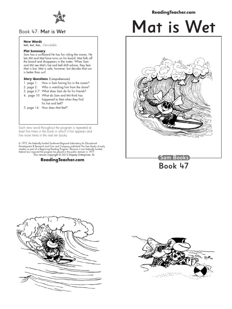 Sam Books: Mat is Wet Summary | PDF