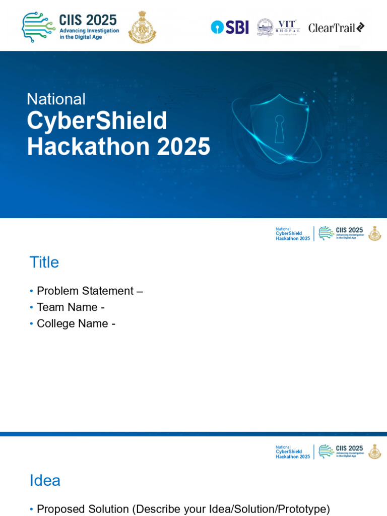 CyberShield Hackathon 2025 Guidelines | PDF | Microsoft Power Point ...
