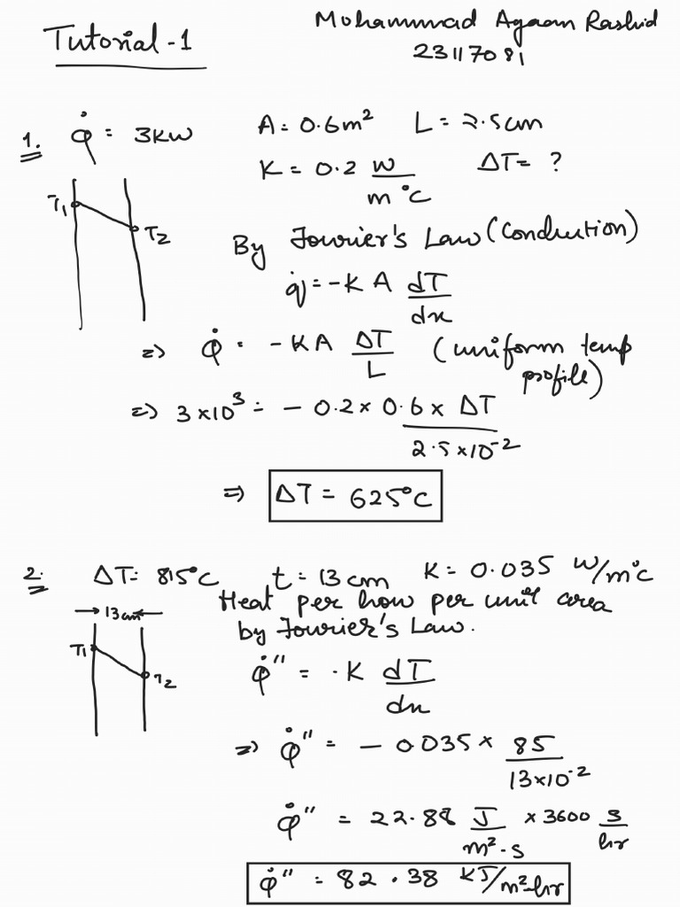 HMT Tutorial 1 - 250801 - 114442 | PDF