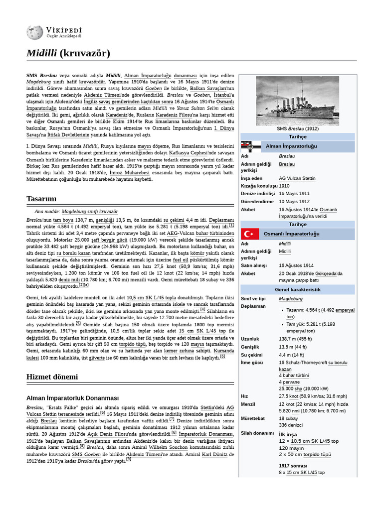 Midilli (Kruvazör) | PDF
