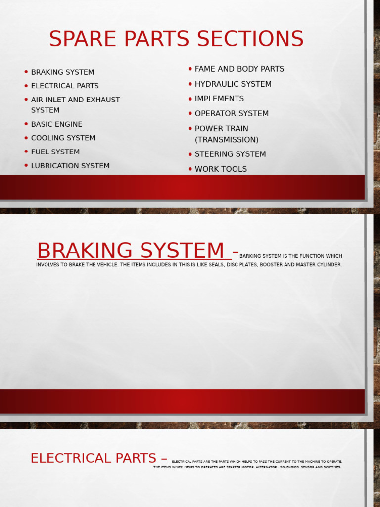 Comprehensive Spare Parts Overview | PDF