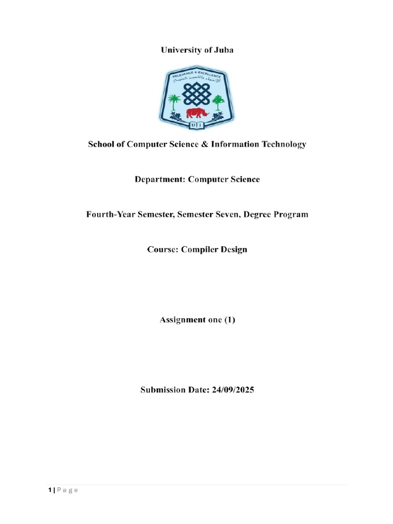Compiler Design Assignment | PDF
