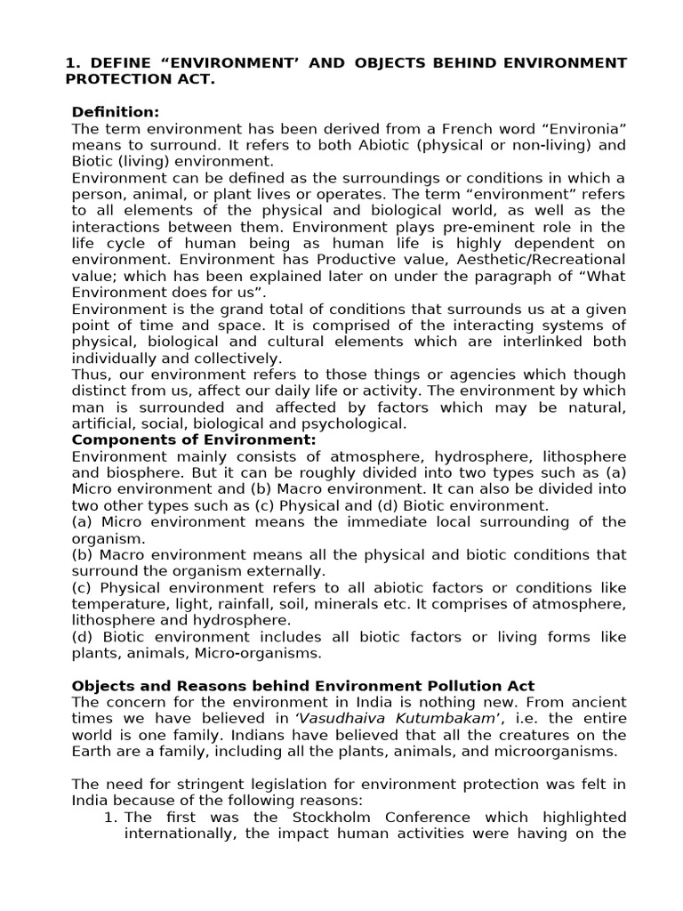 Environmental Law Final Notes | PDF | Air Pollution | Biodiversity