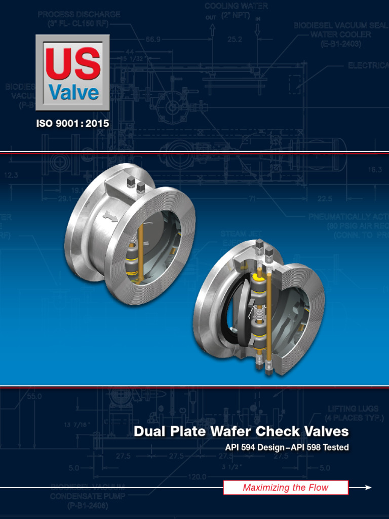 Dual Plate Wafer Check Valves Guide | PDF | Valve | Gases