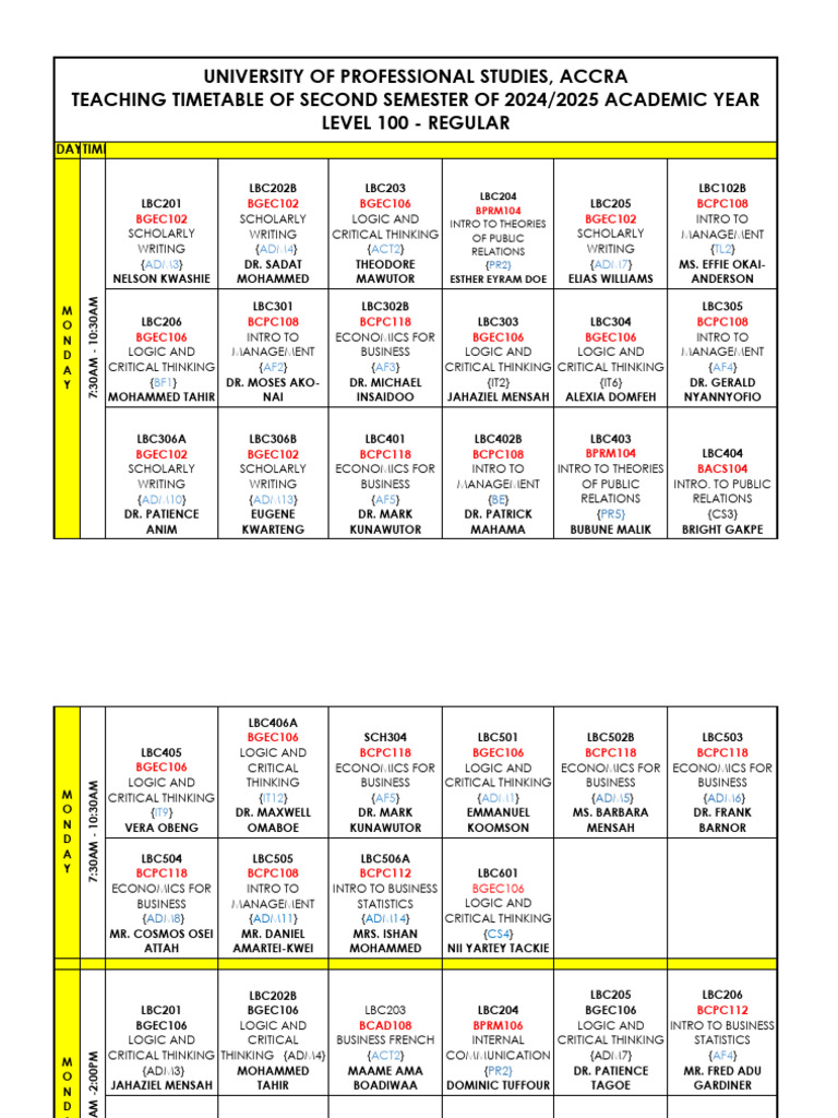 2024/2025 Academic Timetable | PDF | Liberal Arts Education | Science