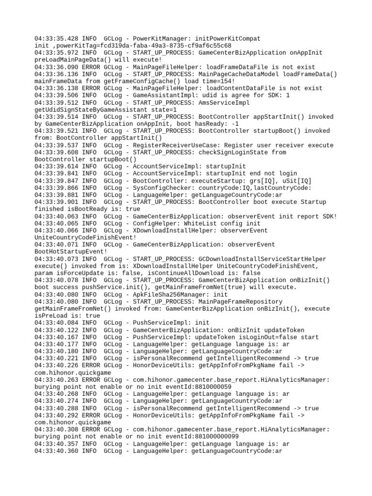 GameCenter Initialization Log Errors | PDF | Software Engineering ...