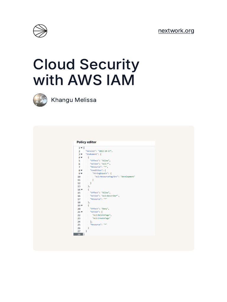 AWS IAM Cloud Security Project Guide | PDF | Cloud Computing | Computing