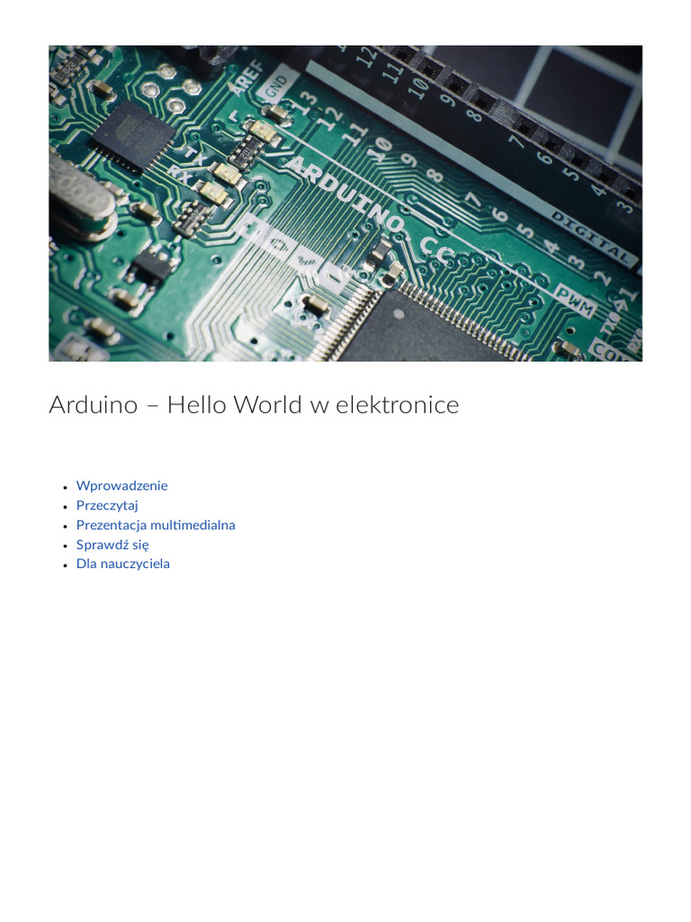 Arduino - Span LangenHello Worldspan W Elektronice | PDF