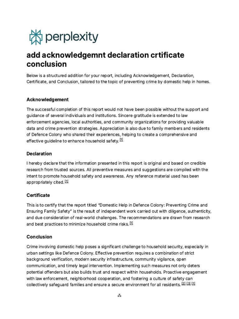 Add Acknowledgemnt Declaration Crtificate Conclusi | PDF | Crime Prevention