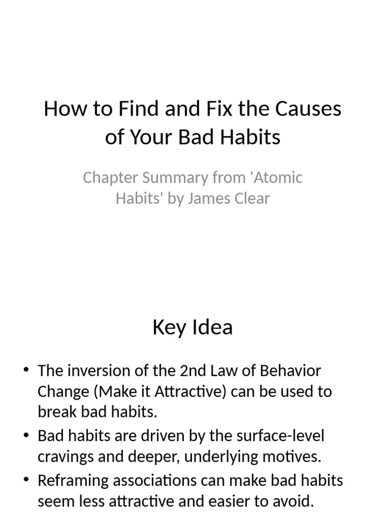 How To Find and Fix The Causes of Your Bad Habits | PDF | Habits ...
