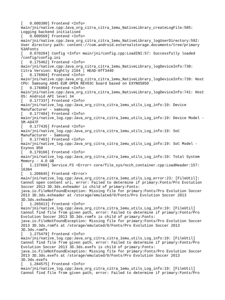Citra Log.txt.Old | PDF | Computing | Computer Architecture