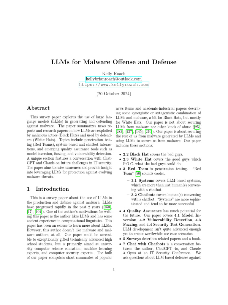 LLMs in Malware Defense Strategies | PDF | Malware | Phishing