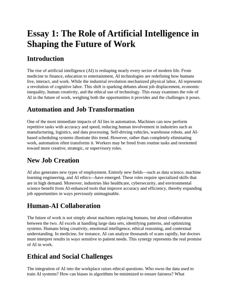 AI's Impact on Future Work Dynamics | PDF | Artificial Intelligence ...