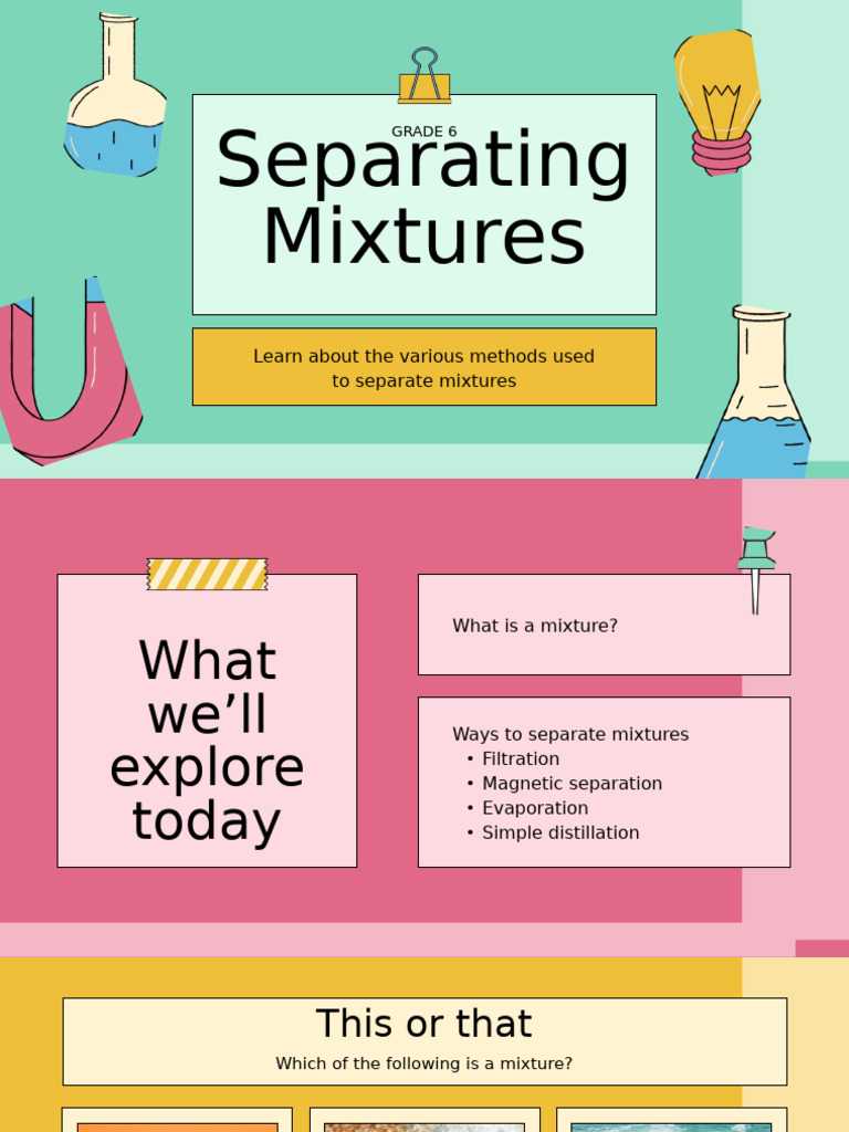 Methods to Separate Mixtures | PDF | Mixture | Filtration