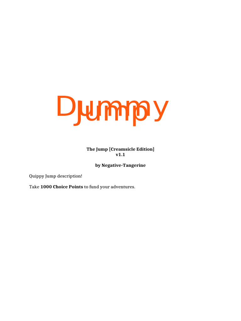 Jumping Adventures: Creamsicle Edition | PDF
