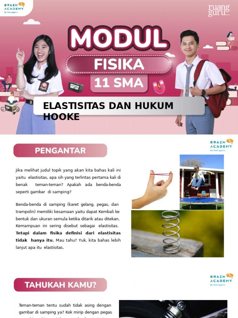 2. Fisika_11 SMA_Elastisitas Dan Hukum Hooke | PDF