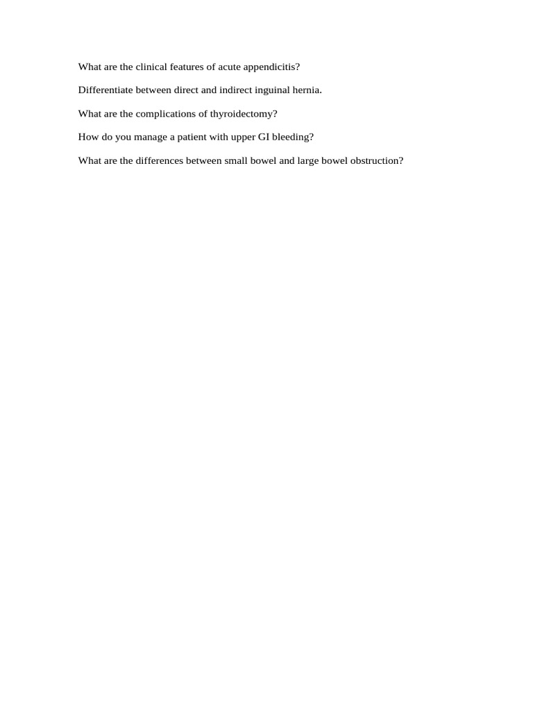 Surgery Questions | PDF