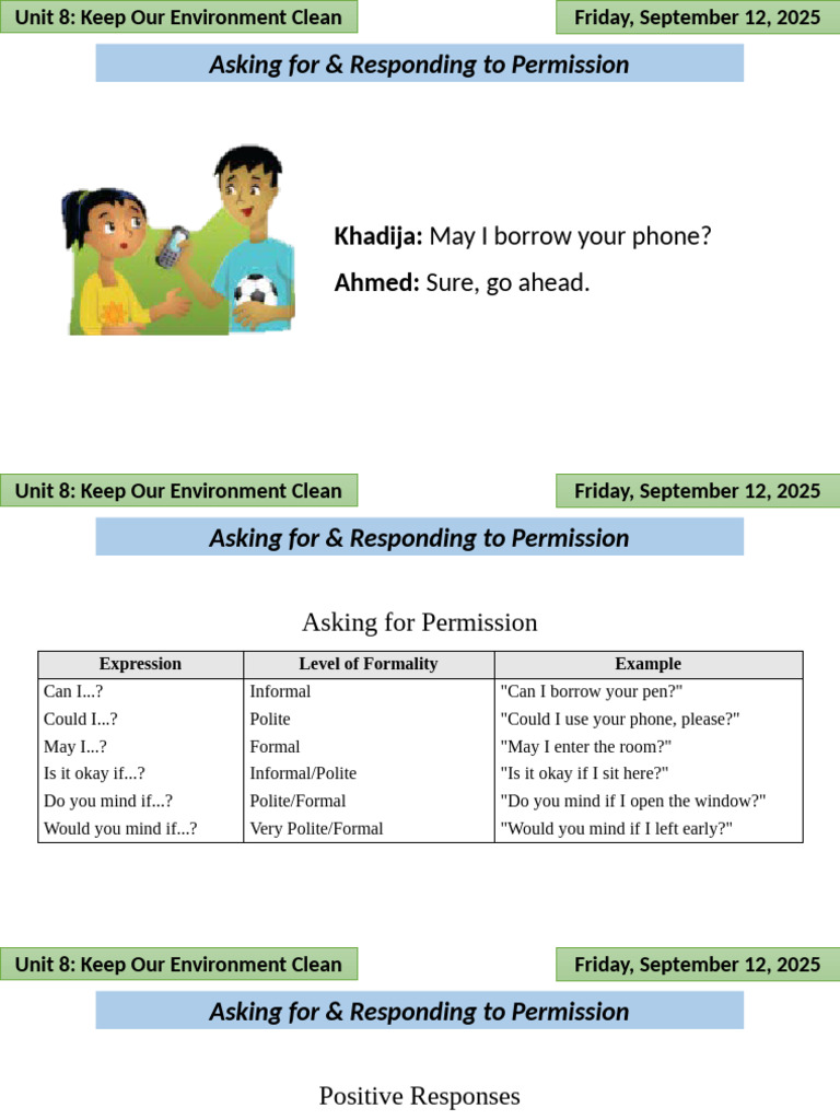 1 - Function Asking For Permission and Responding To Permission | PDF