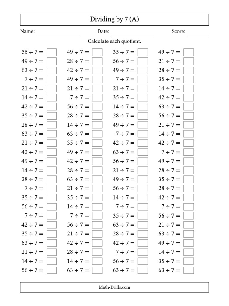 Dividing by 7 | PDF