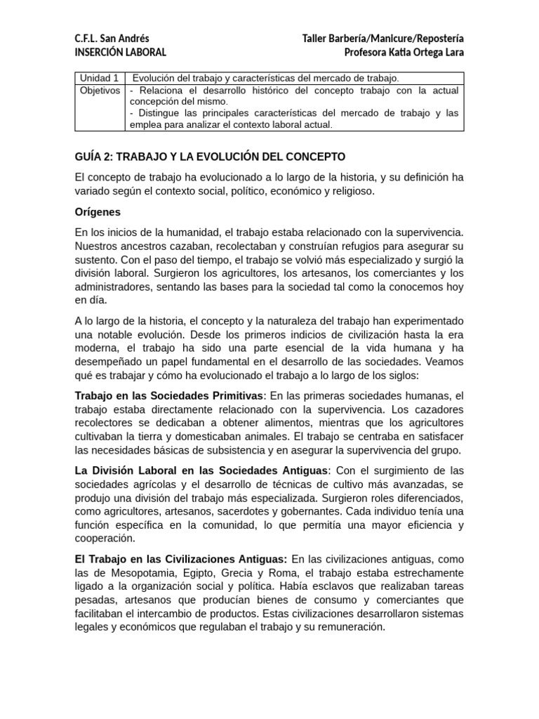 Evolución del Trabajo a lo Largo de la Historia | PDF | Sociedad ...