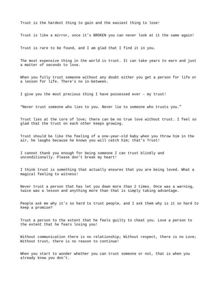 Trust Me | PDF | Love