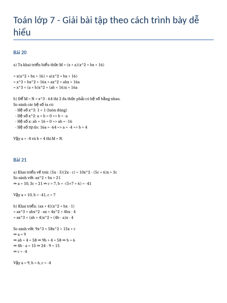 Toan Lop 7 Giai Bai Tap | PDF