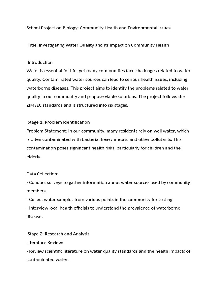 Water Quality Impact on Community Health | PDF | Drinking Water | Water ...