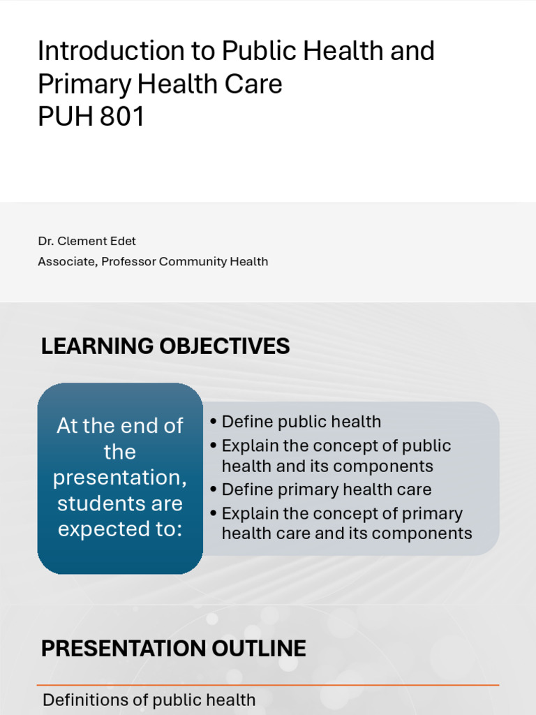Introduction to Public Health Concepts | PDF | Public Health | Health Care
