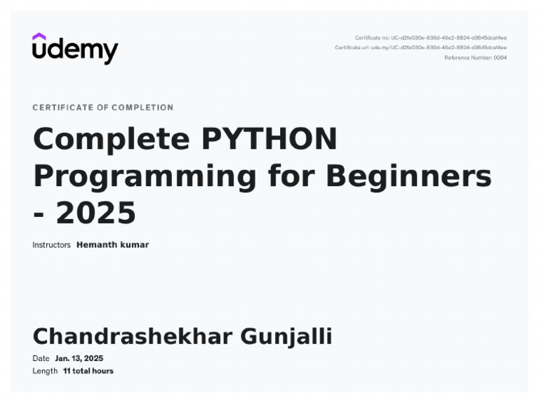 Python Certification Course | PDF