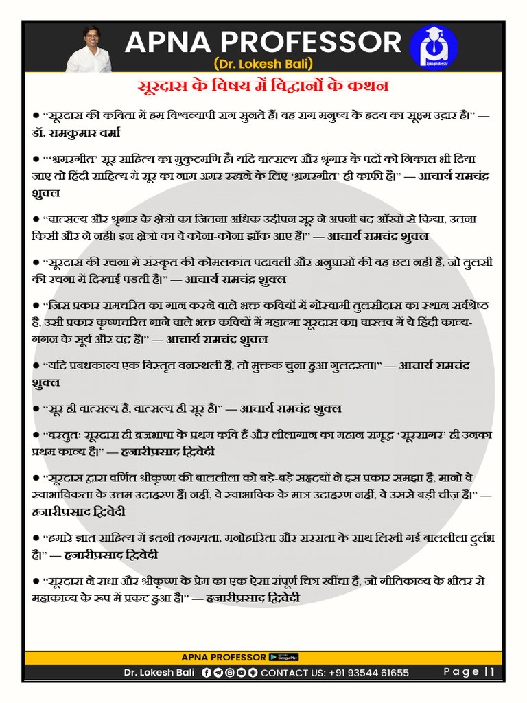 Apna Professor: (Dr. Lokesh Bali) | PDF