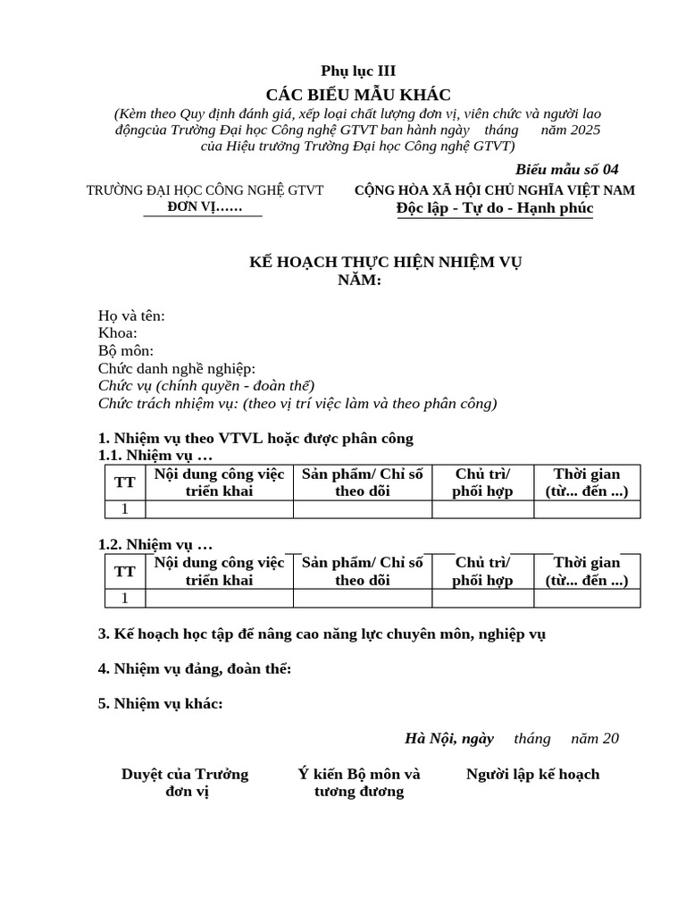 884c4 Phu Luc III Cac Bieu Mau Khac | PDF