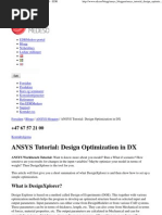 ANSYS Tutorial - Design Optimization in DX - EDR