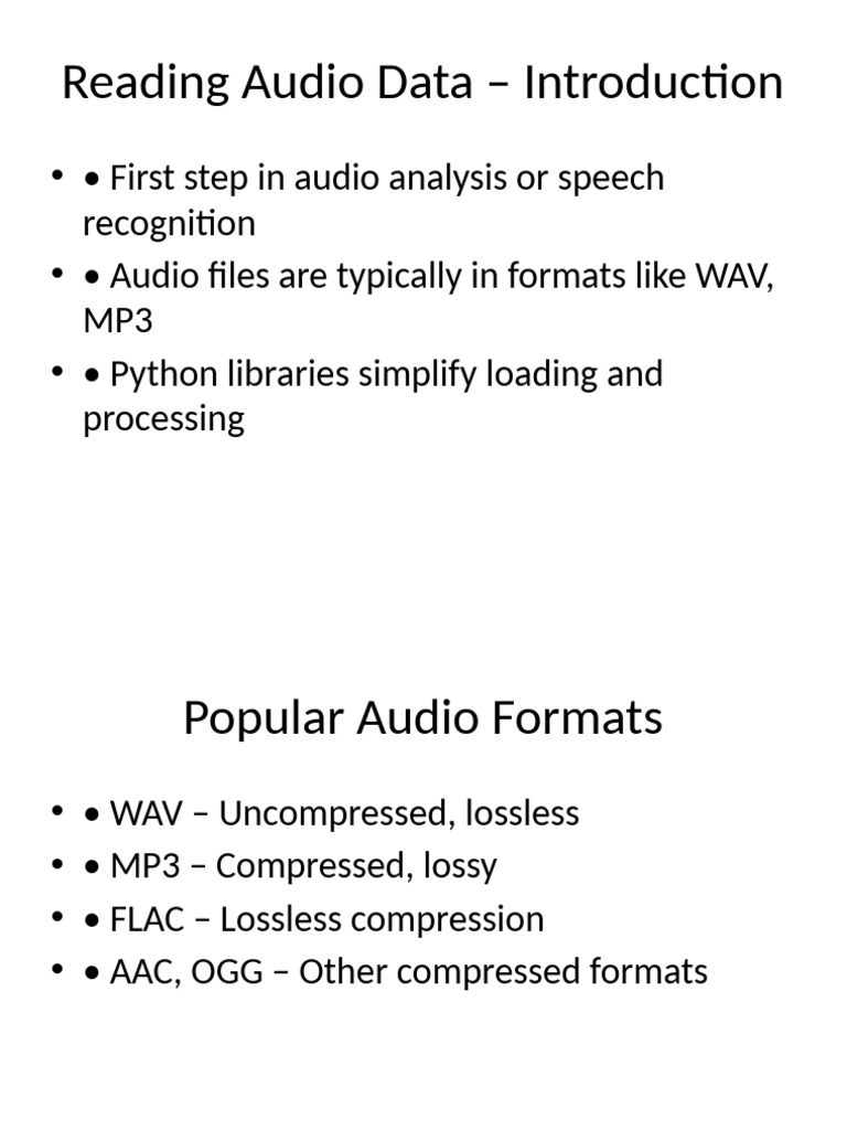 Audio Data Reading and Analysis Guide | PDF