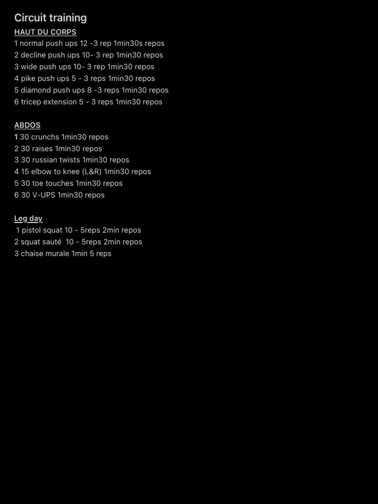 Full-Body Circuit Training Workout | PDF