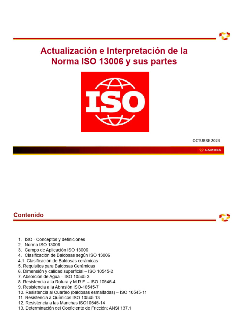 Actualización de la Norma ISO 13006 | PDF | Calidad (comercial ...