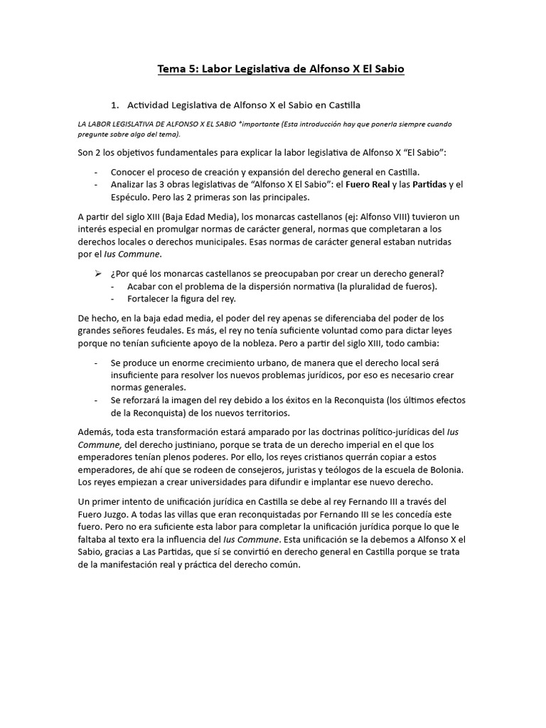 Labor Legislativa de Alfonso X El Sabio | PDF | Justicia | Crimen y ...