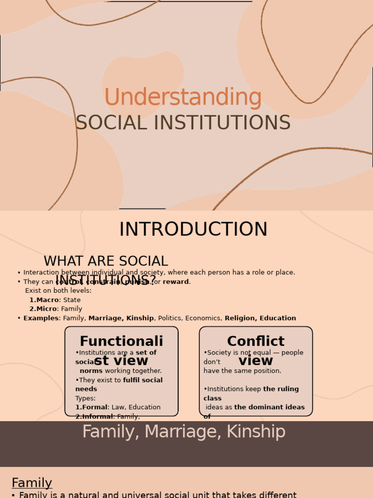 Overview of Social Institutions and Family | PDF | Marriage | Family