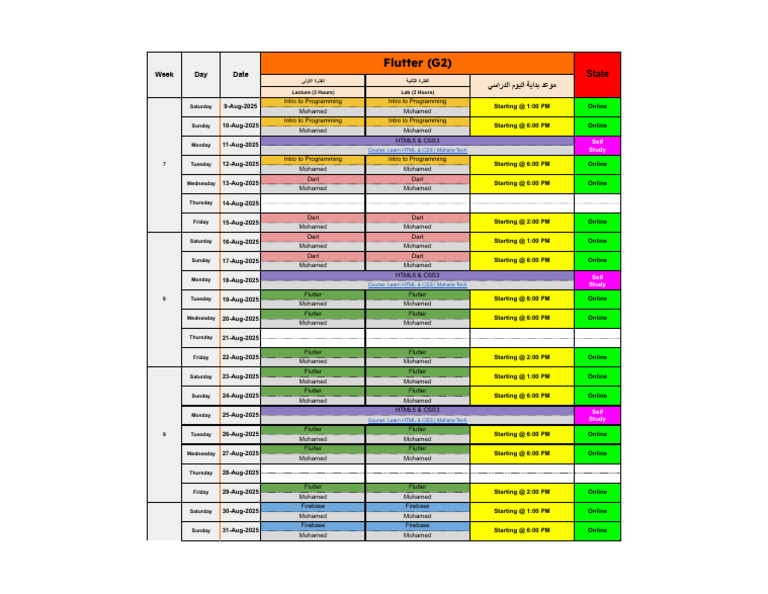 Online Programming Course Schedule | PDF | Web Development